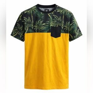 Color Block Palm Tree Print Tee Shirt 🌴
